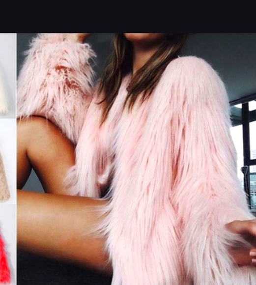 - Jackets & Blazers - Cute & Trendy Pink Fuzzy Faux Fur Coat